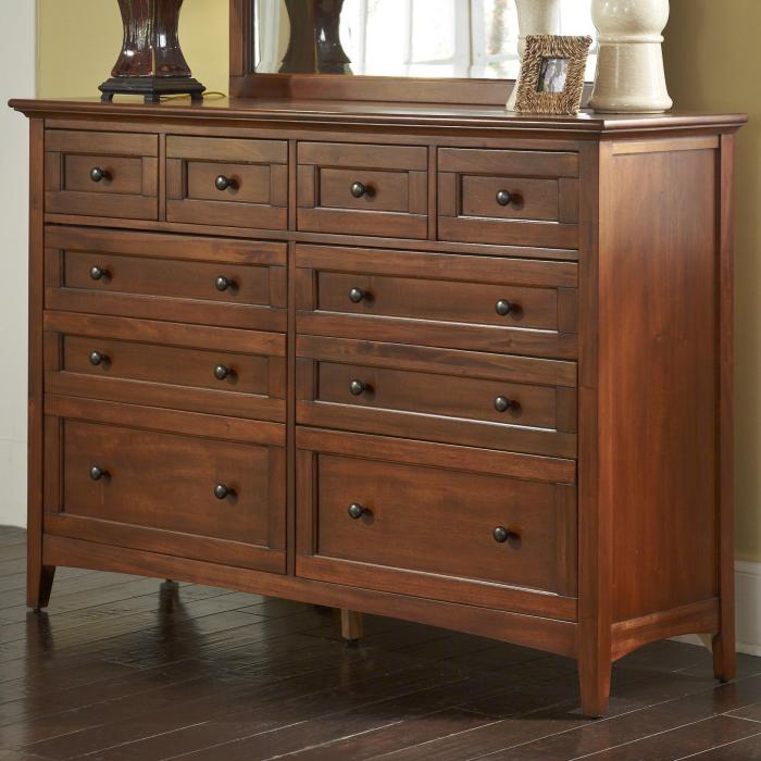 AAmerica Westlake Transitional 10-Drawer Dresser with Felt Lined Top Drawers | Wayside Furniture ...